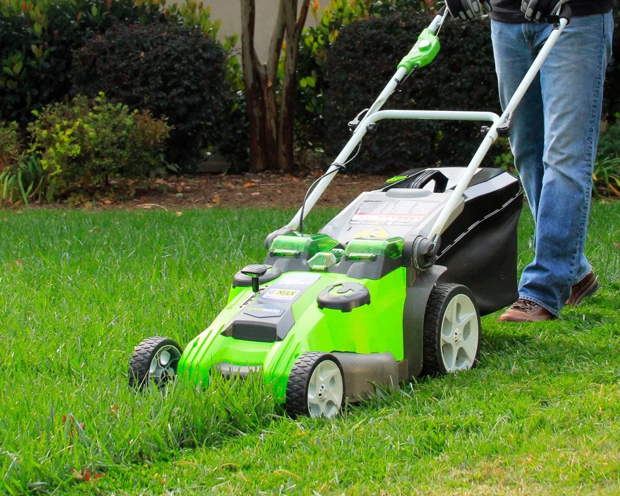 40V 20" Cordless Battery Dual Blade Push Lawn Mower w/ 4.0Ah and 2.0Ah Batteries & Charger