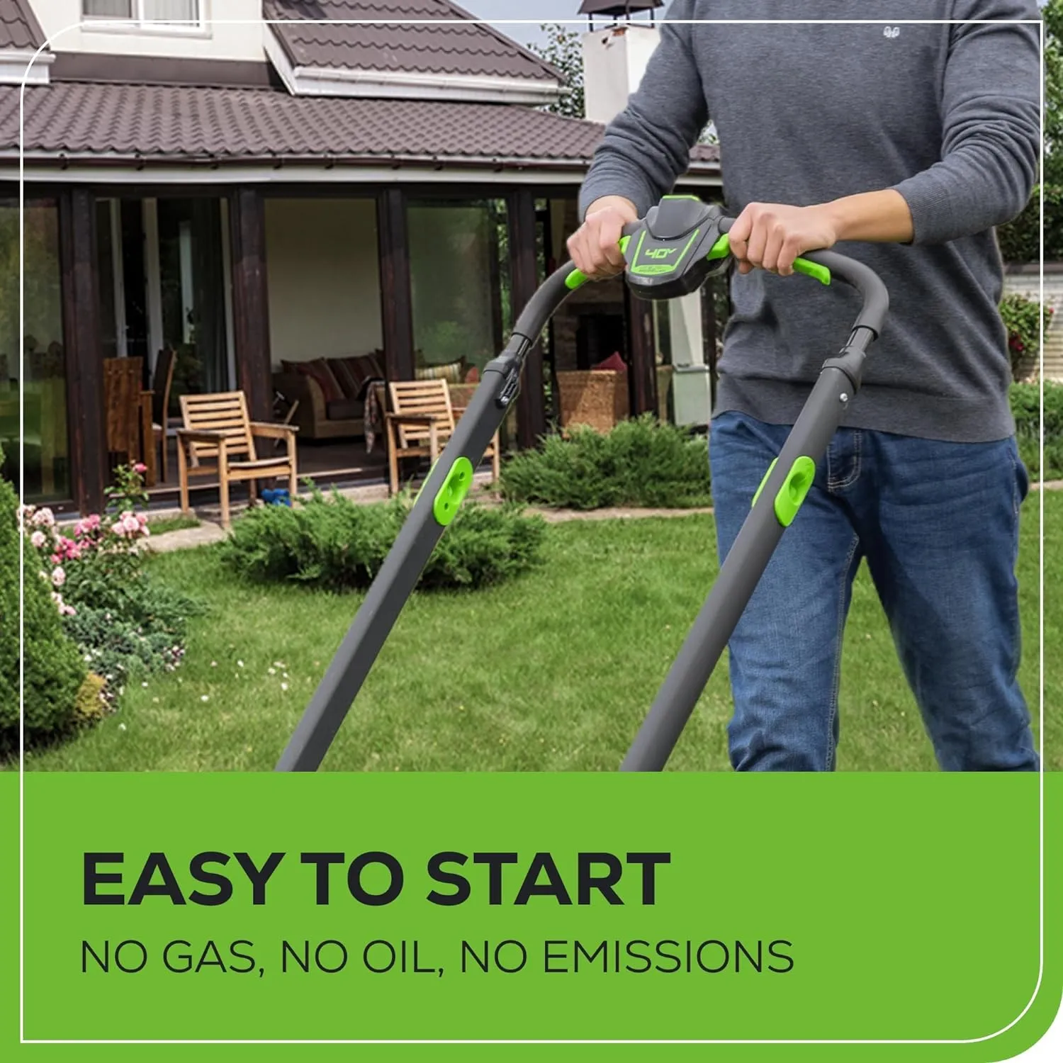 40V 25" Cordless Battery Brushless Dual Blade Self-Propelled Lawn Mower w/ (2) 4.0Ah Batteries & Dual Port Charger