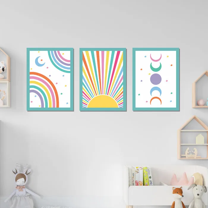 Abstract Boho Framed Wall Art (Set of 3)