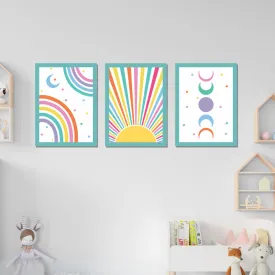 Abstract Boho Framed Wall Art (Set of 3)