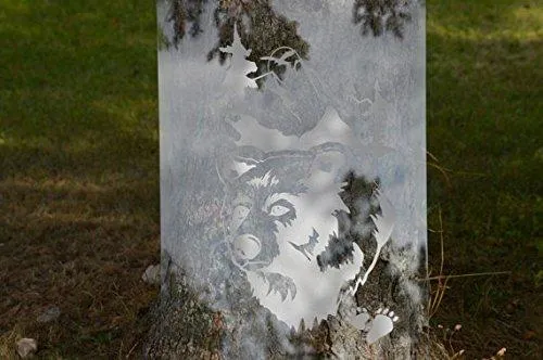 Buck in The Field Deer Etched Glass Vinyl Gun Cabinet