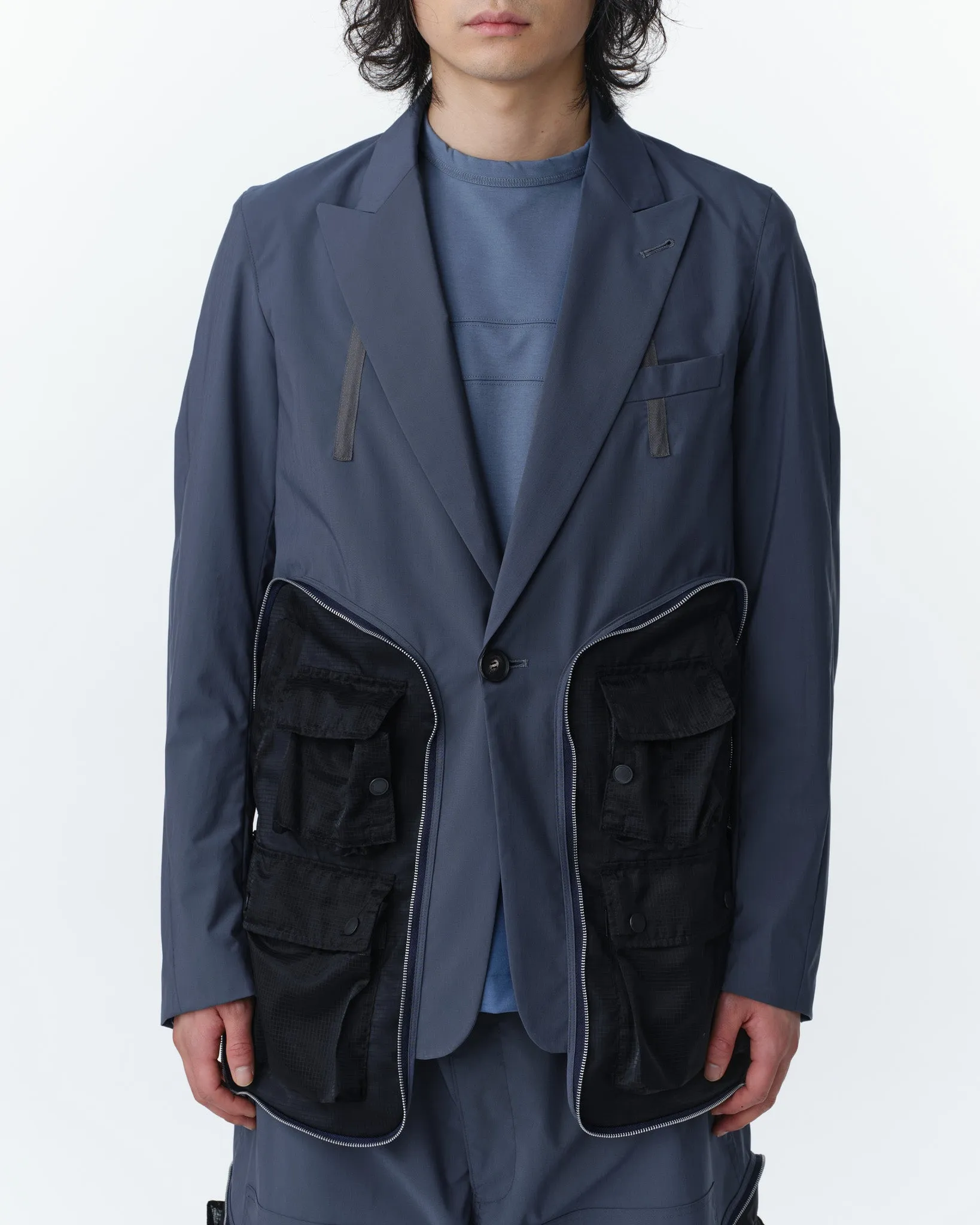 COVERED POCKET TAILORED JACKET .11 【ASH BLUE】