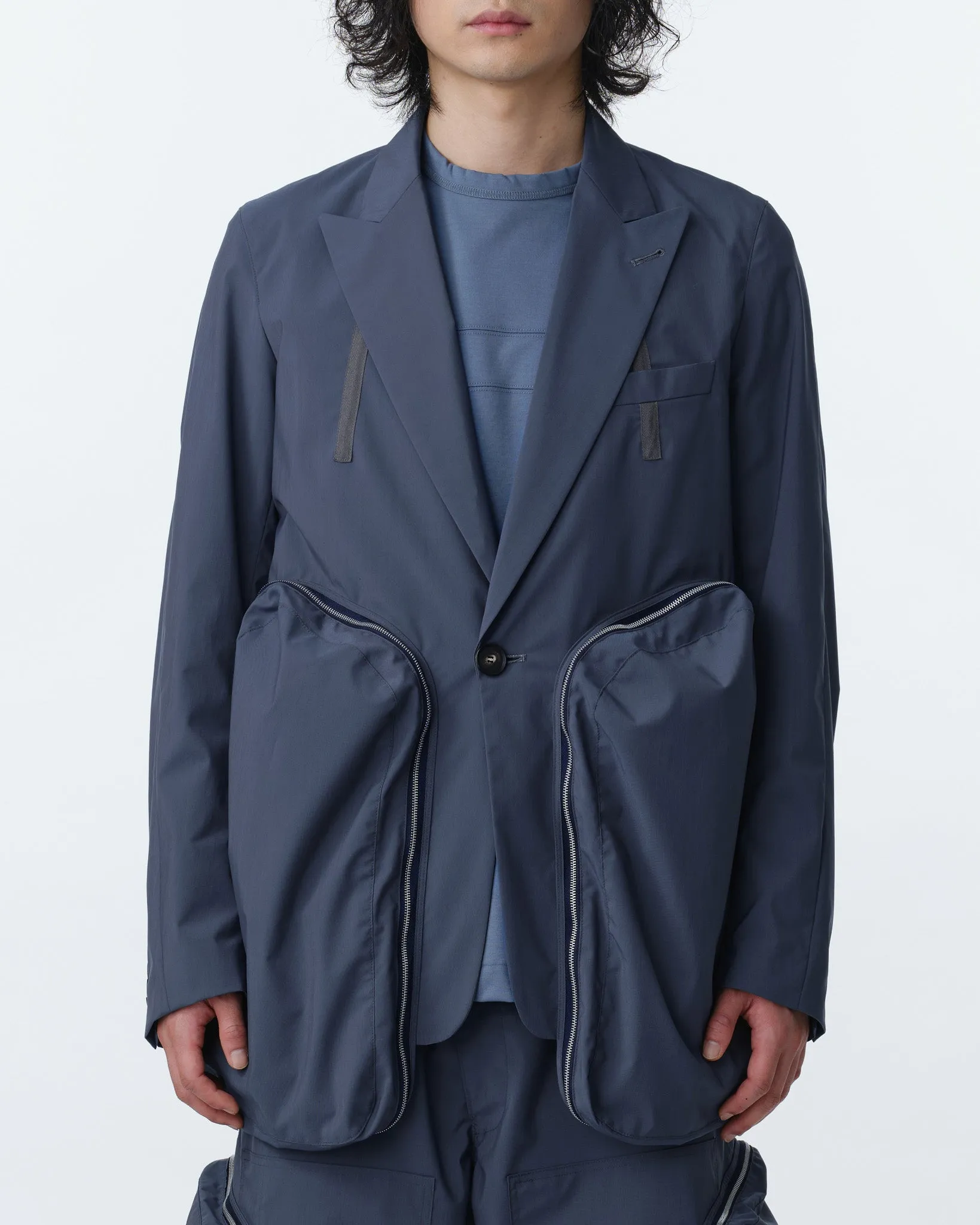 COVERED POCKET TAILORED JACKET .11 【ASH BLUE】