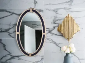 Creation India Craft Wooden Oval Rope Wall Mounted Mirror with Antique Frame Vintage Wall Mirror for Living Room Home Mirror for Wall Decoration (24x30 Inches)