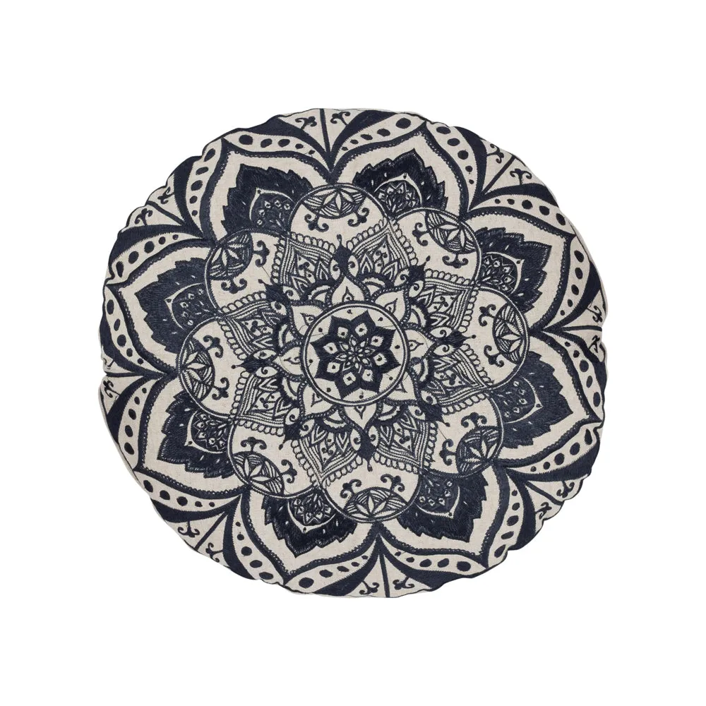 Cushion Black Mandala Roundie - 45 x 45 cm