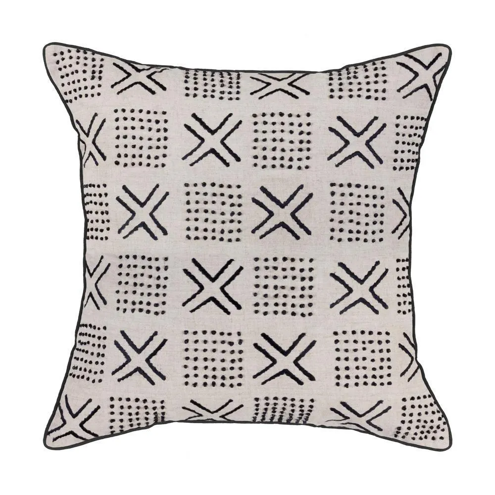 Cushion Black Mudcloth - 55 x 55 cm