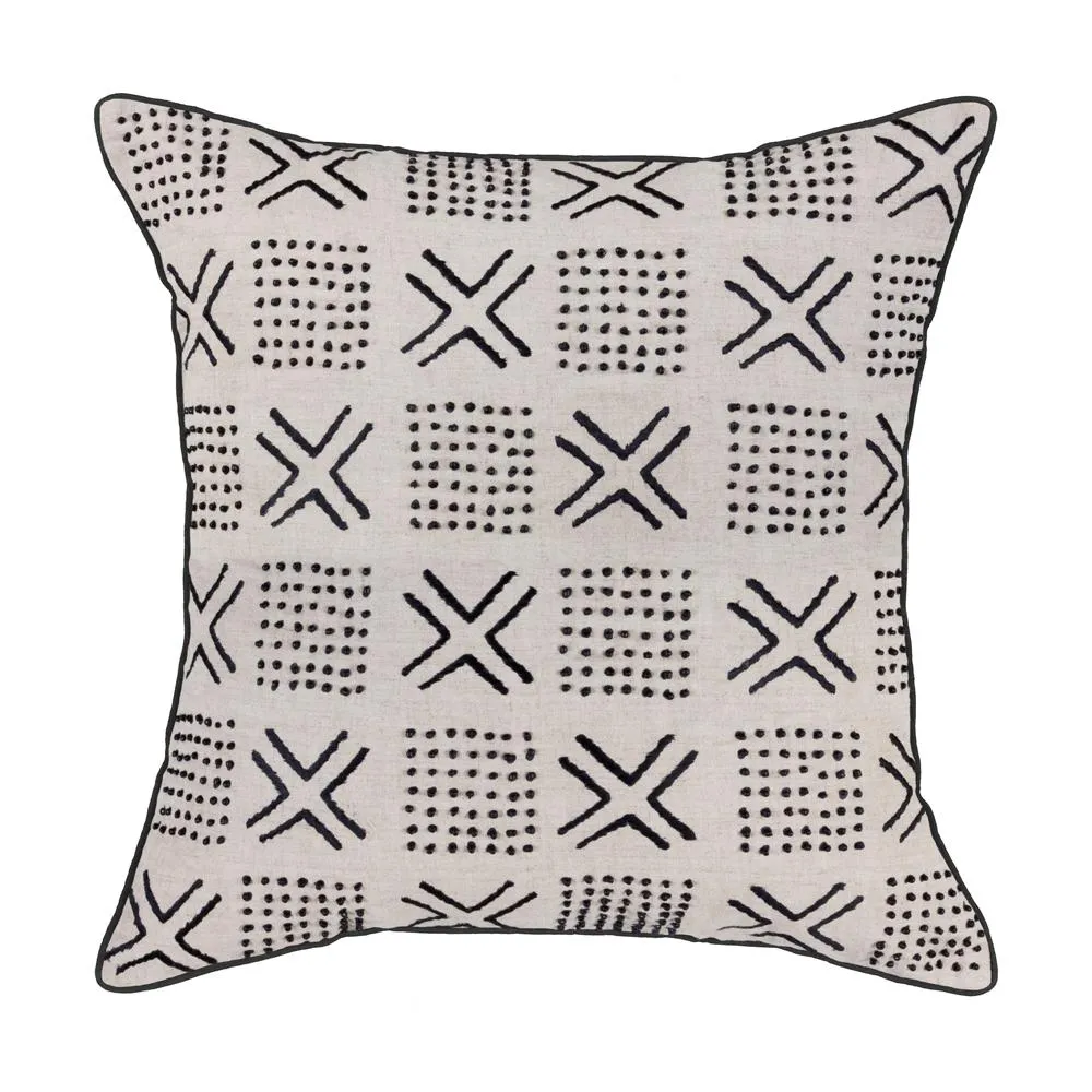 Cushion Black Mudcloth - 55 x 55 cm