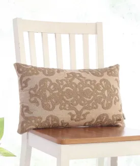 Damask Embroidery Cotton Knitted Decorative Stone Color 12 x 20 Inches Pillow Covers