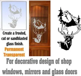 Deer Buck Mountains DIY Etched Glass Vinyl Gun