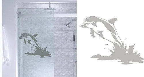 Dolphin Ocean DIY Etched Glass Vinyl Window