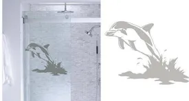 Dolphin Ocean DIY Etched Glass Vinyl Window