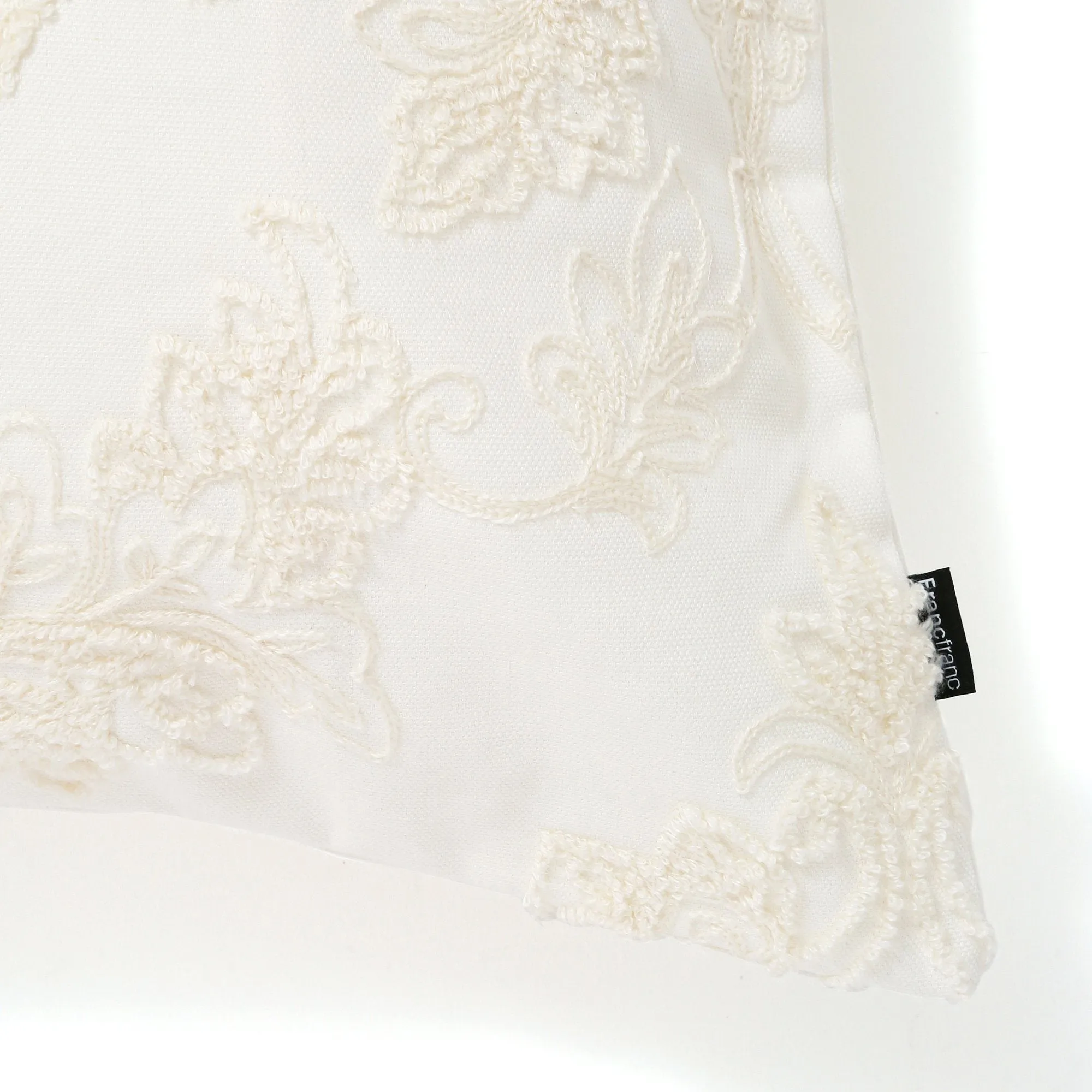 Emb Ornament H Cushion Cover 450 X 450 White