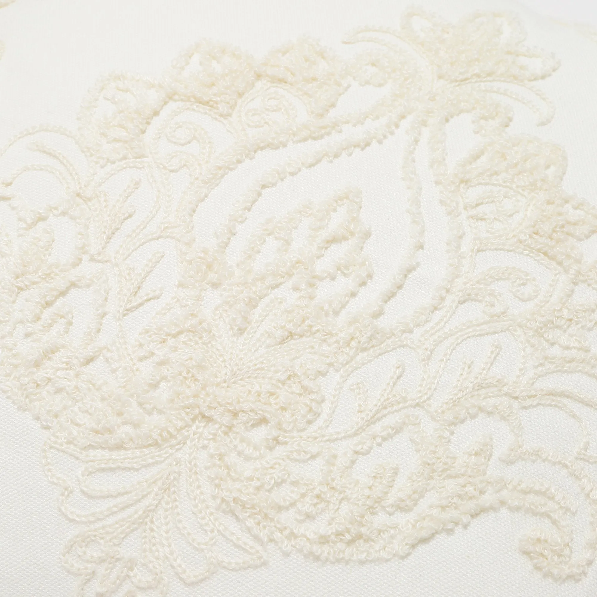 Emb Ornament H Cushion Cover 450 X 450 White