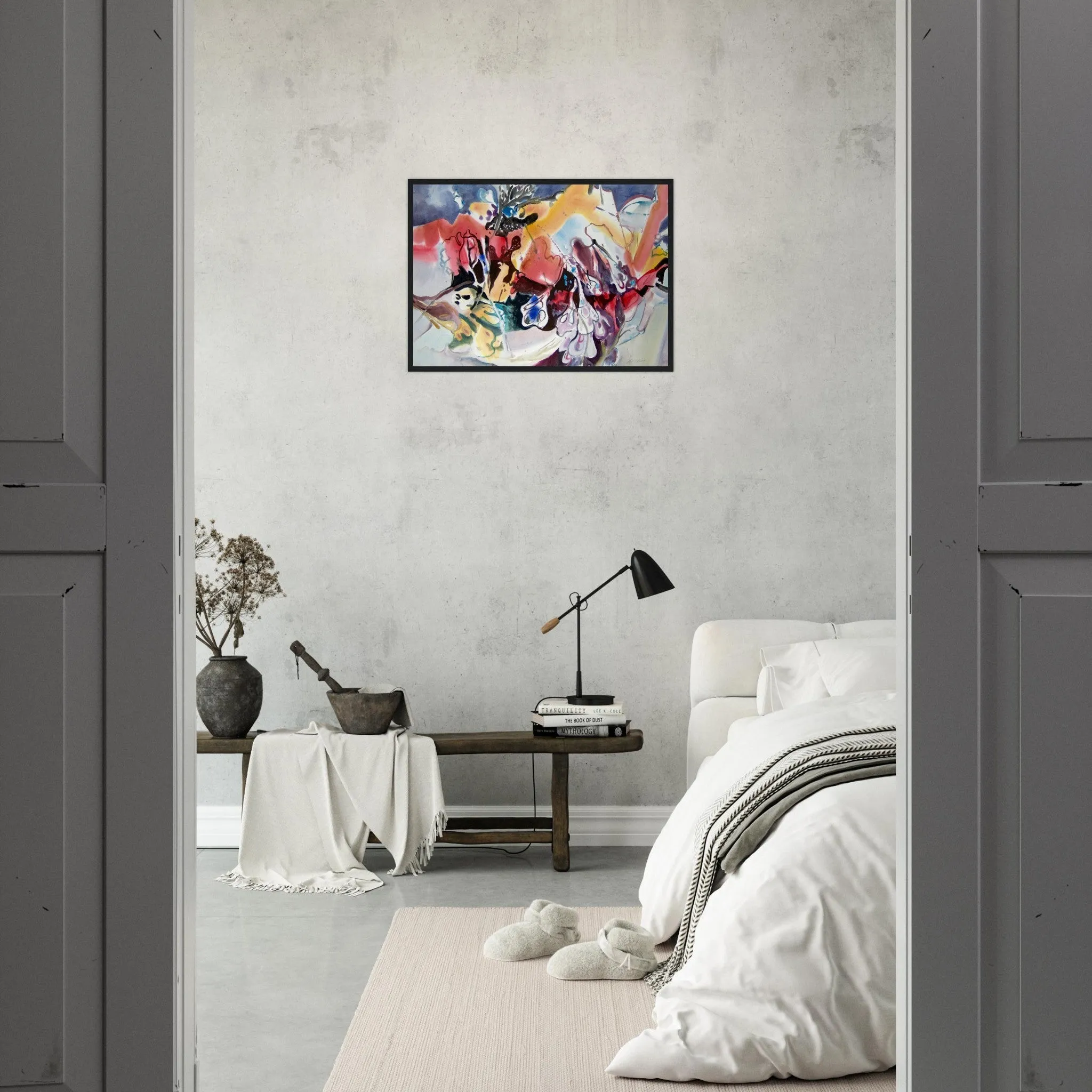 'Floral Fantasy' Abstract I 20x28 inch Wooden Framed Art Print  I Original Artwork by American Artist Barbara Cleary