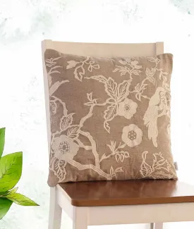 Florista Embroidery Cushion cover (Stone) (45x45 CM)