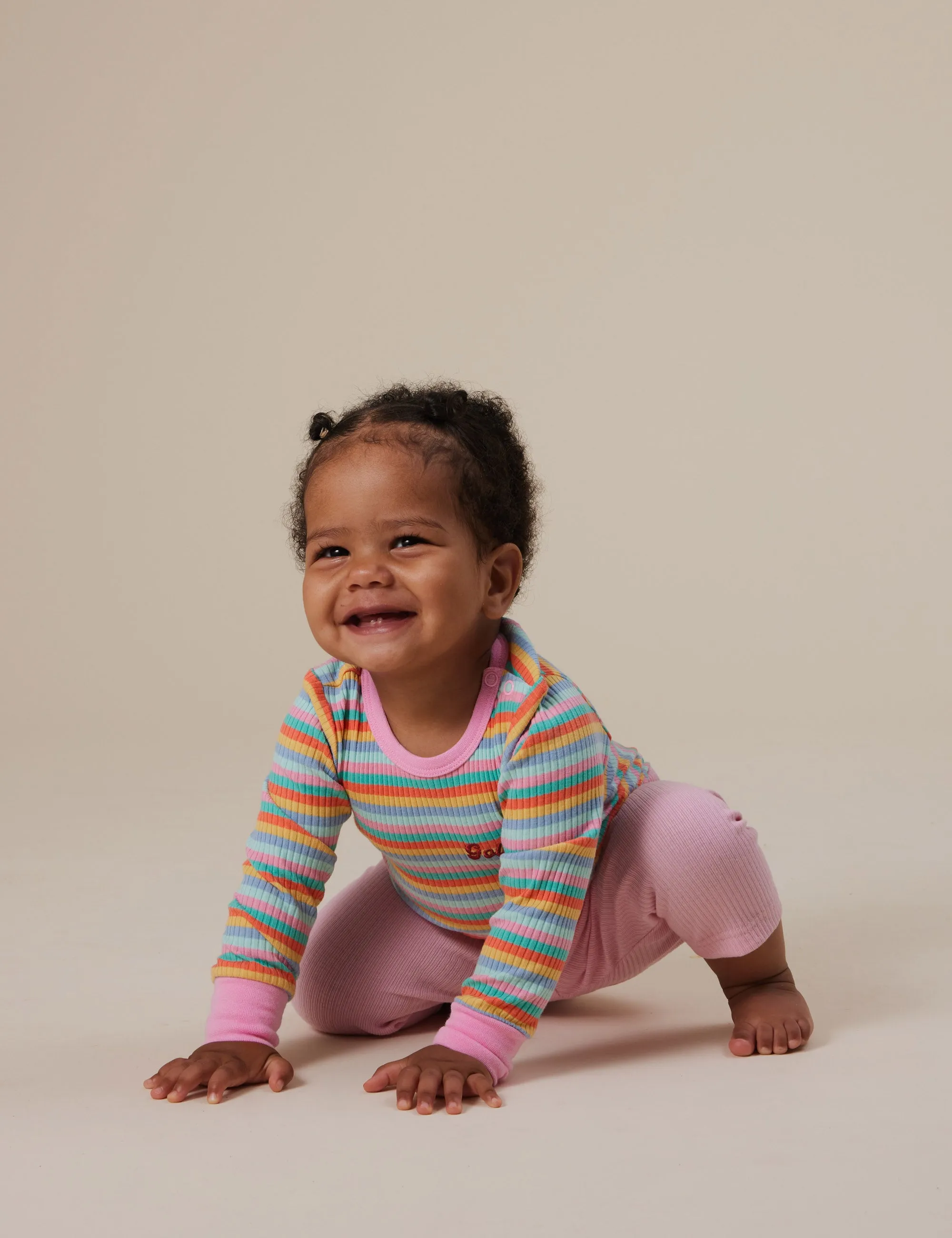 Goldie   Ace Candy Stripe Long Sleeve Rib Bodysuit
