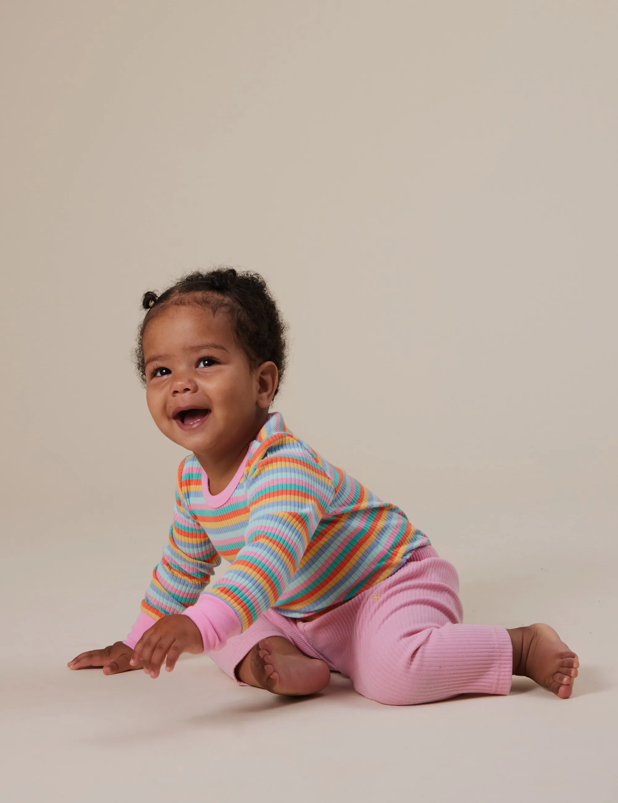 Goldie   Ace Candy Stripe Long Sleeve Rib Bodysuit