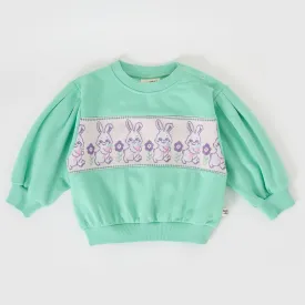 Goldie   Ace Hazel Puff Sleeve Bunny Sweater Mint