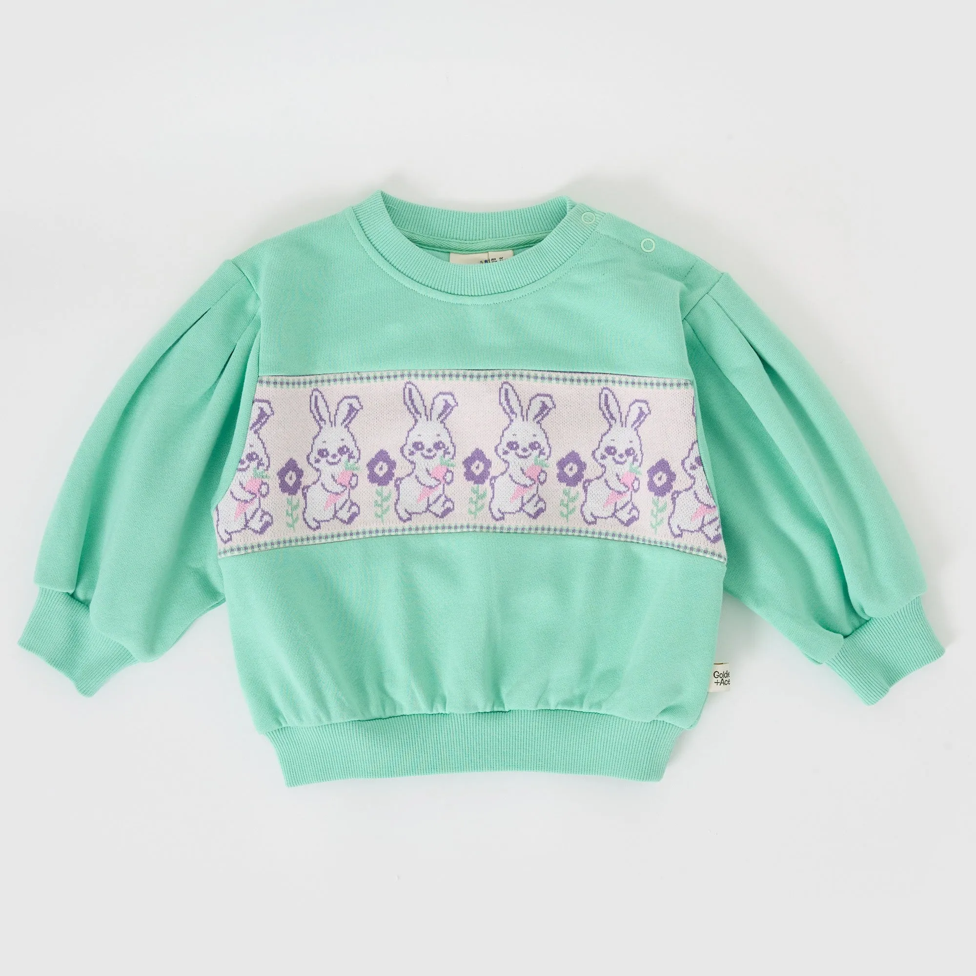 Goldie   Ace Hazel Puff Sleeve Bunny Sweater Mint