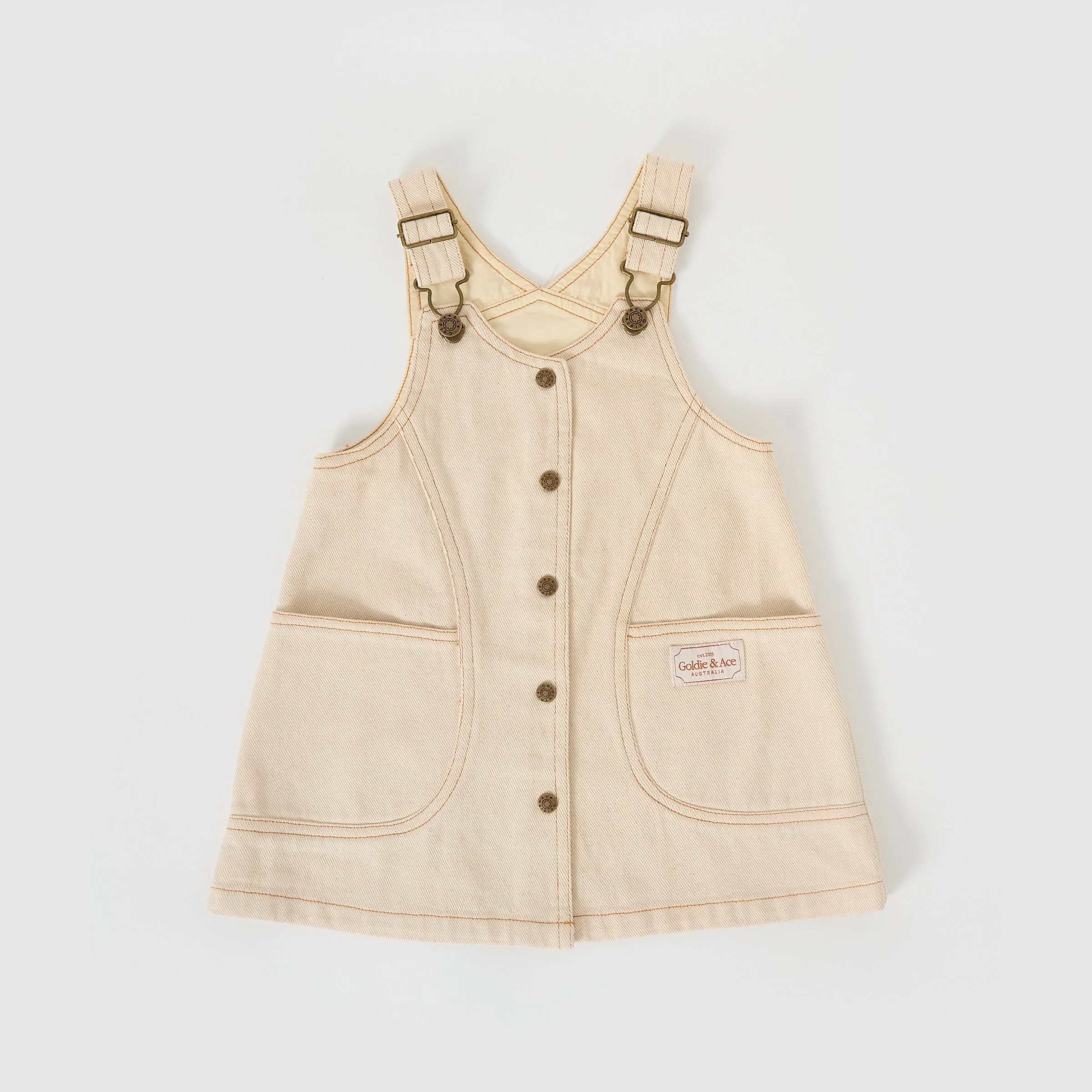 Goldie   Ace Penelope Pinafore Pocket Dress Oat
