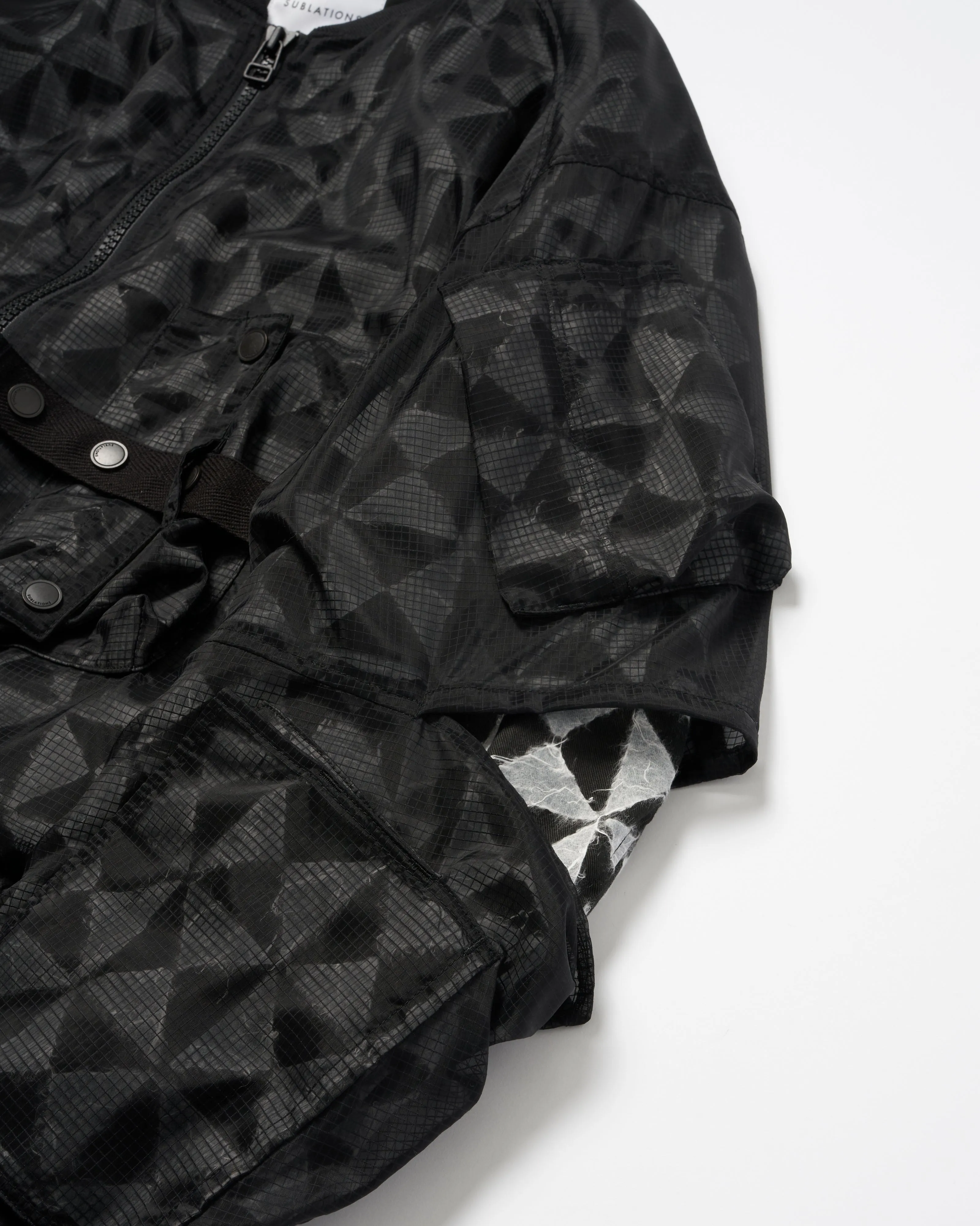 GRID LAYERED BLOUSON .11【BLACK】