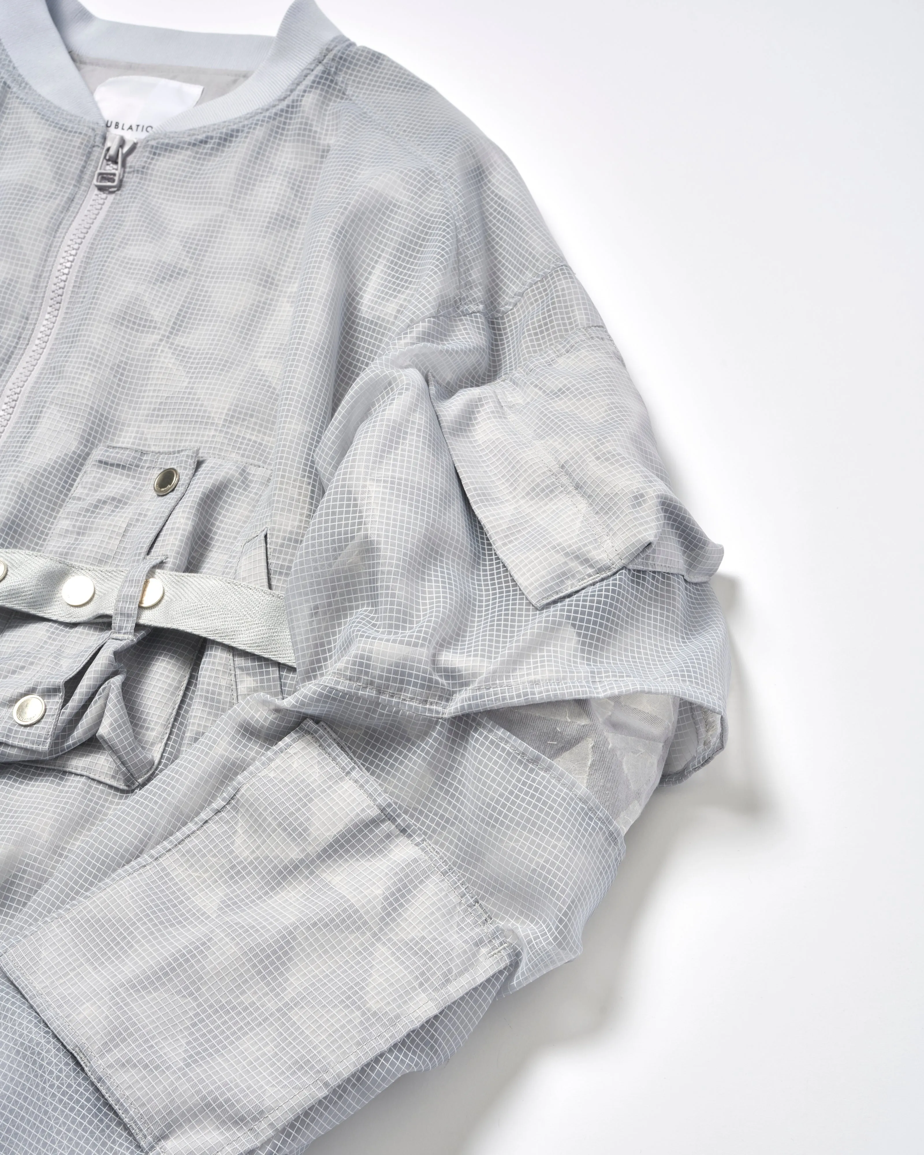 GRID LAYERED BLOUSON .11【BLACK】