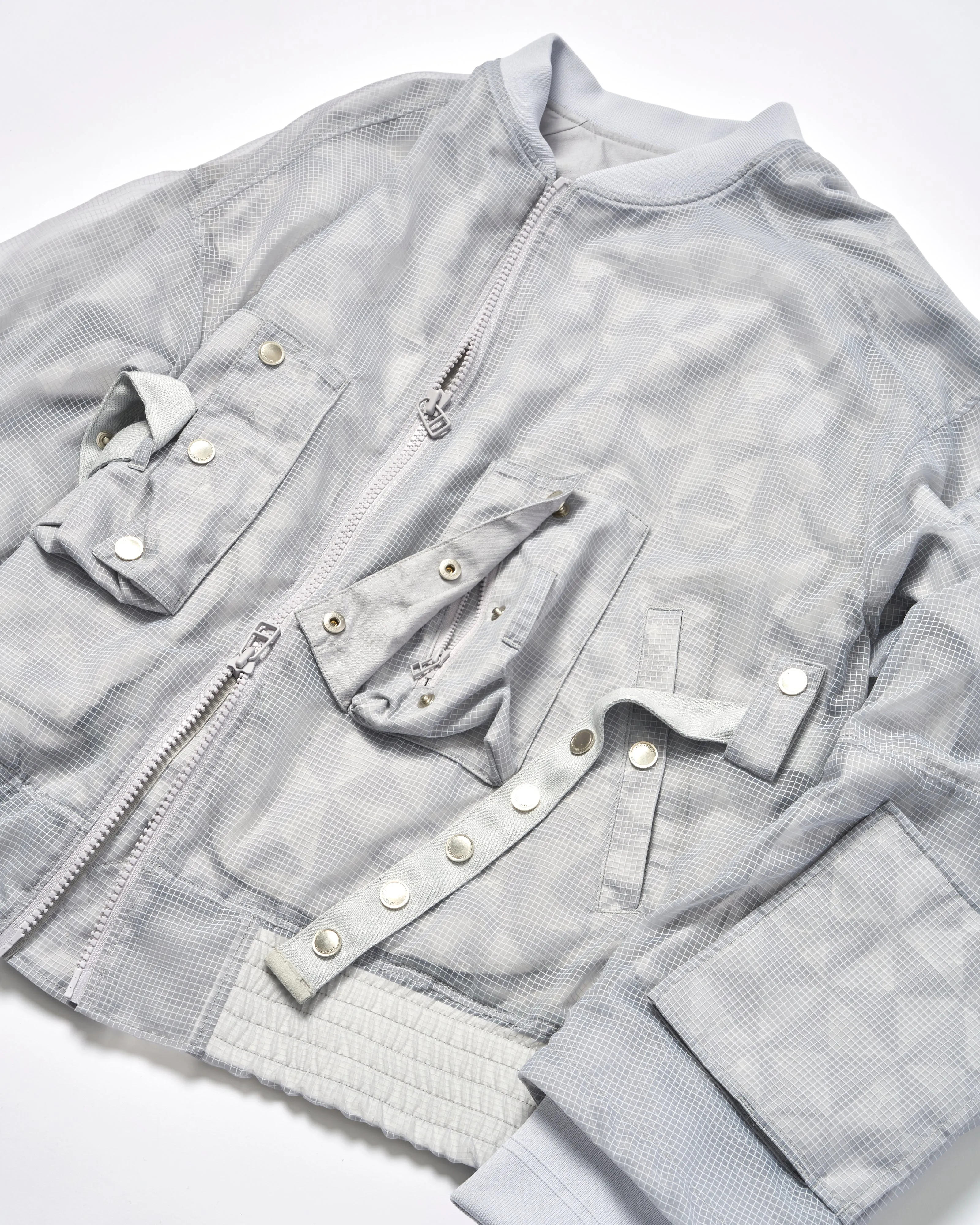 GRID LAYERED BLOUSON .11【BLACK】
