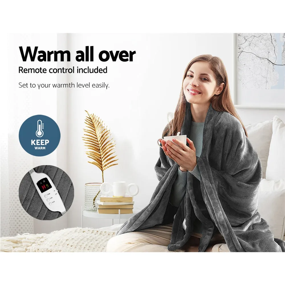 High-Density Fleece Heated Throw Rug, 12-Hour Timer - Giselle Bedding