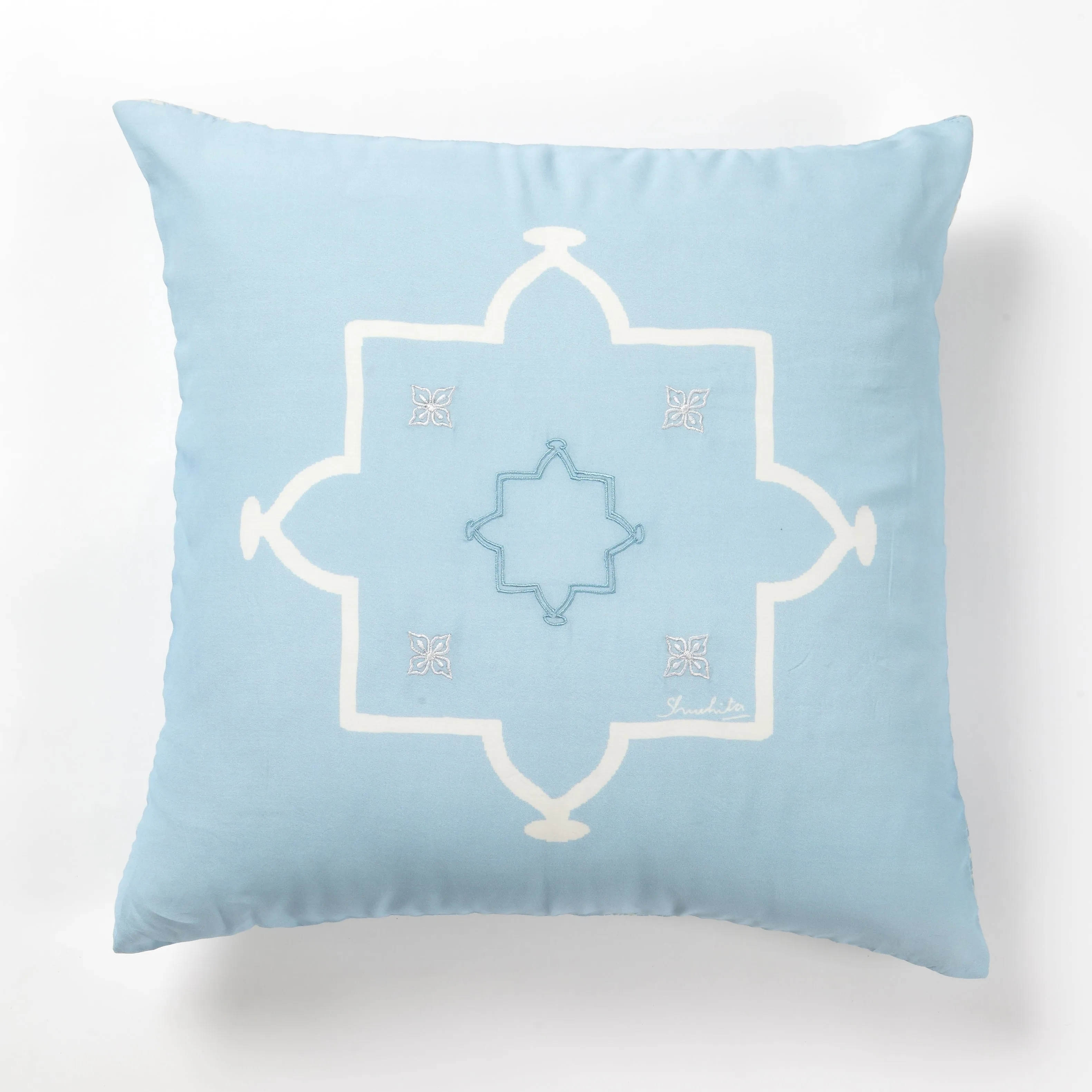 Jharoka Aqua Marine Reversible Cushion