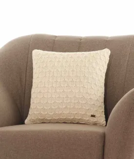 Kelly Knit Cotton Knitted Decorative Natural Color 16 x 16 Inches Cushion Cover