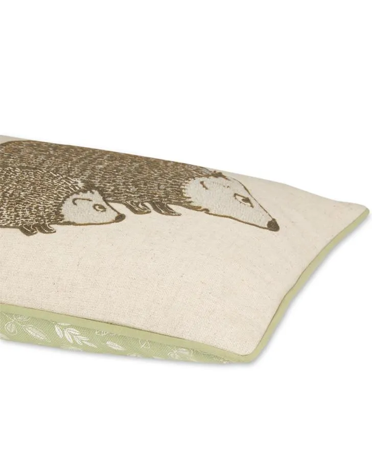 Little Hedgehogs Embroidered Decorative Cushion