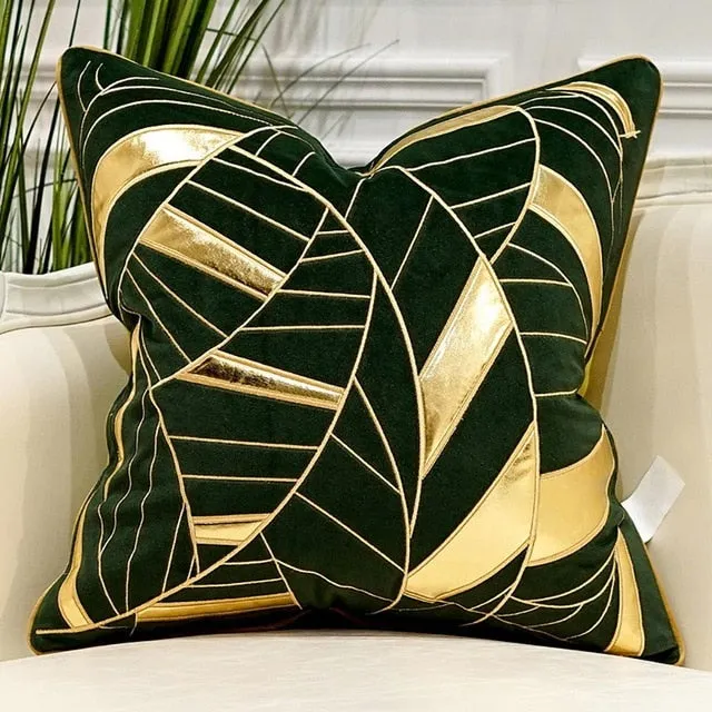 Luxury Blue Cushion Covers Decorative Pillow Cases Appliqu