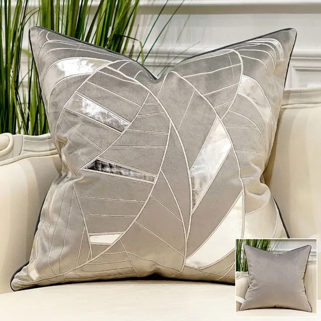 Luxury Blue Cushion Covers Decorative Pillow Cases Appliqu