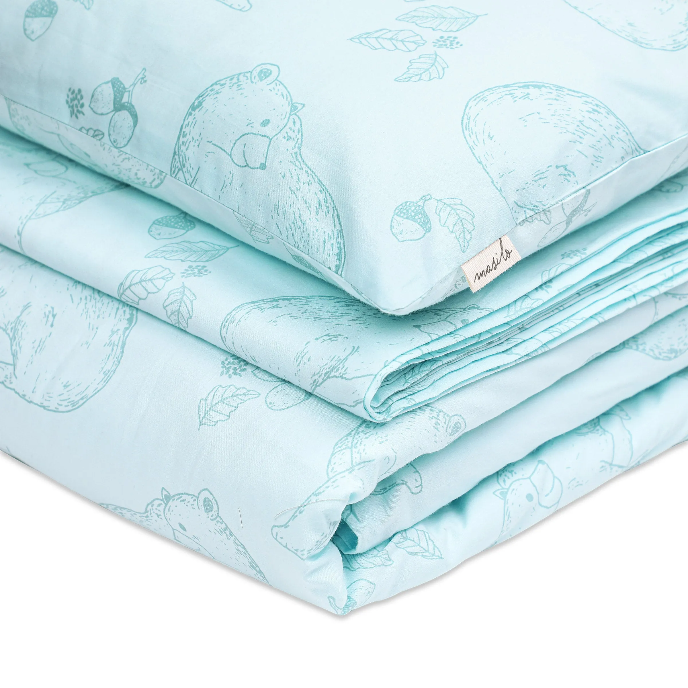 Masilo Organic Cotton Toddler Cot Set – Bear Hug (Thin/Quilted Insert)