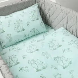 Masilo Organic Cotton Toddler Cot Set – Clever Fox  (Thin/Quilted Insert)