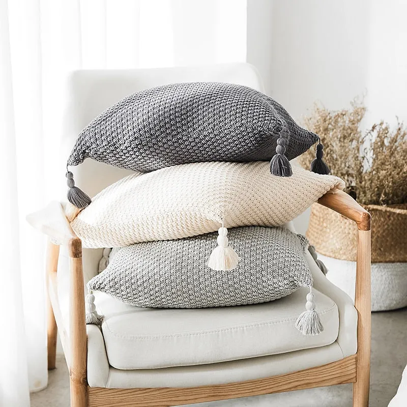 Nordic Cushion Cover with Tassels 45x45