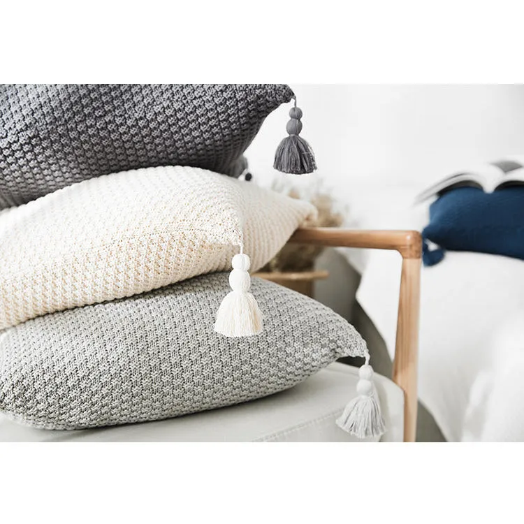 Nordic Cushion Cover with Tassels 45x45
