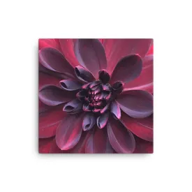 "Into the Darkest Shades" Purple Red Flower Canvas