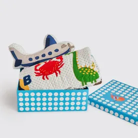 "Snuggle Time" Crib Gift Set (Alphabets-Blue)