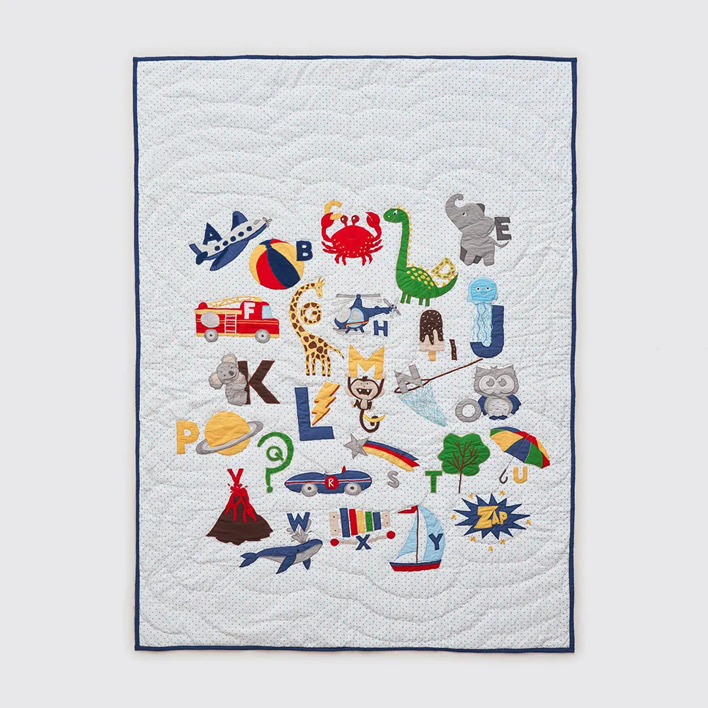 "Snuggle Time" Crib Gift Set (Alphabets-Blue)
