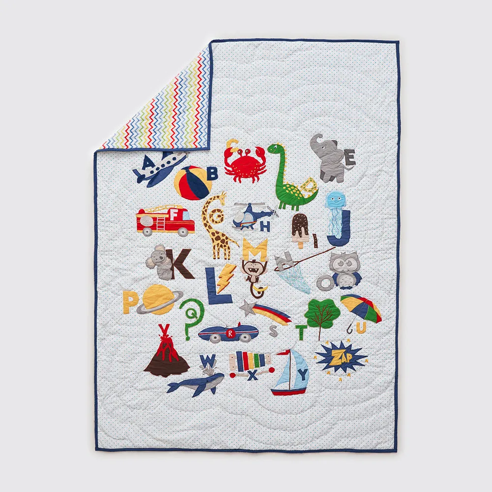 "Snuggle Time" Crib Gift Set (Alphabets-Blue)