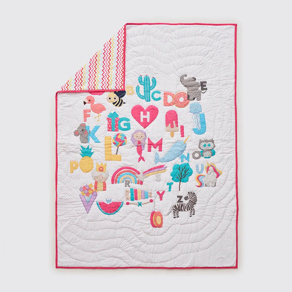 "Snuggle Time" Crib Gift Set (Alphabets-Pink)