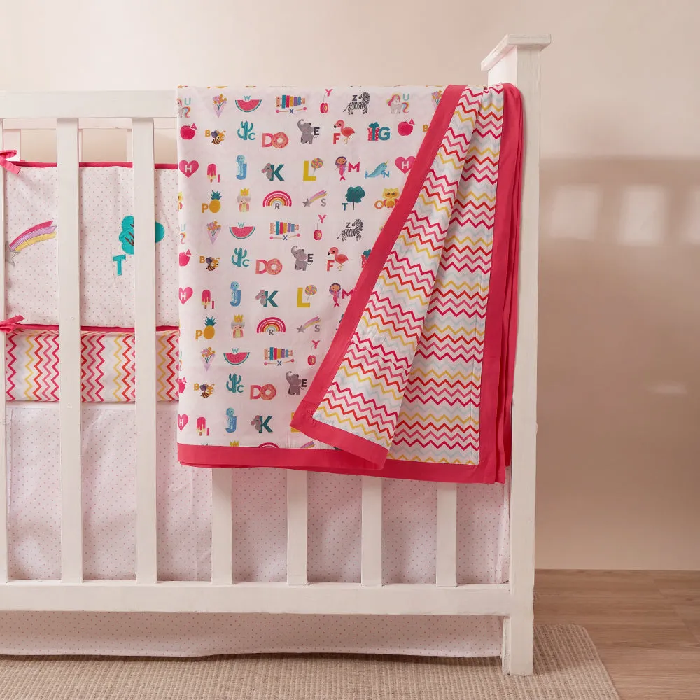 "Snuggle Time" Crib Gift Set (Alphabets-Pink)