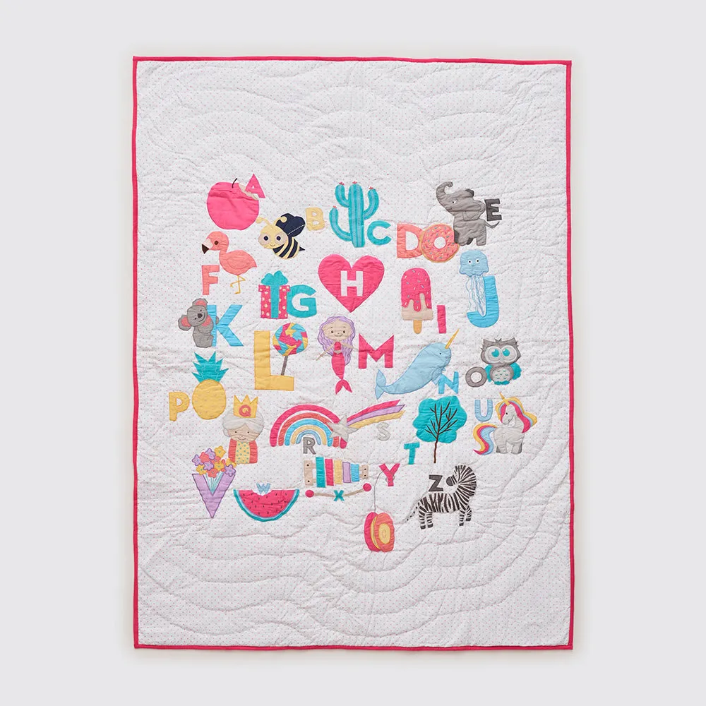"Snuggle Time" Crib Gift Set (Alphabets-Pink)