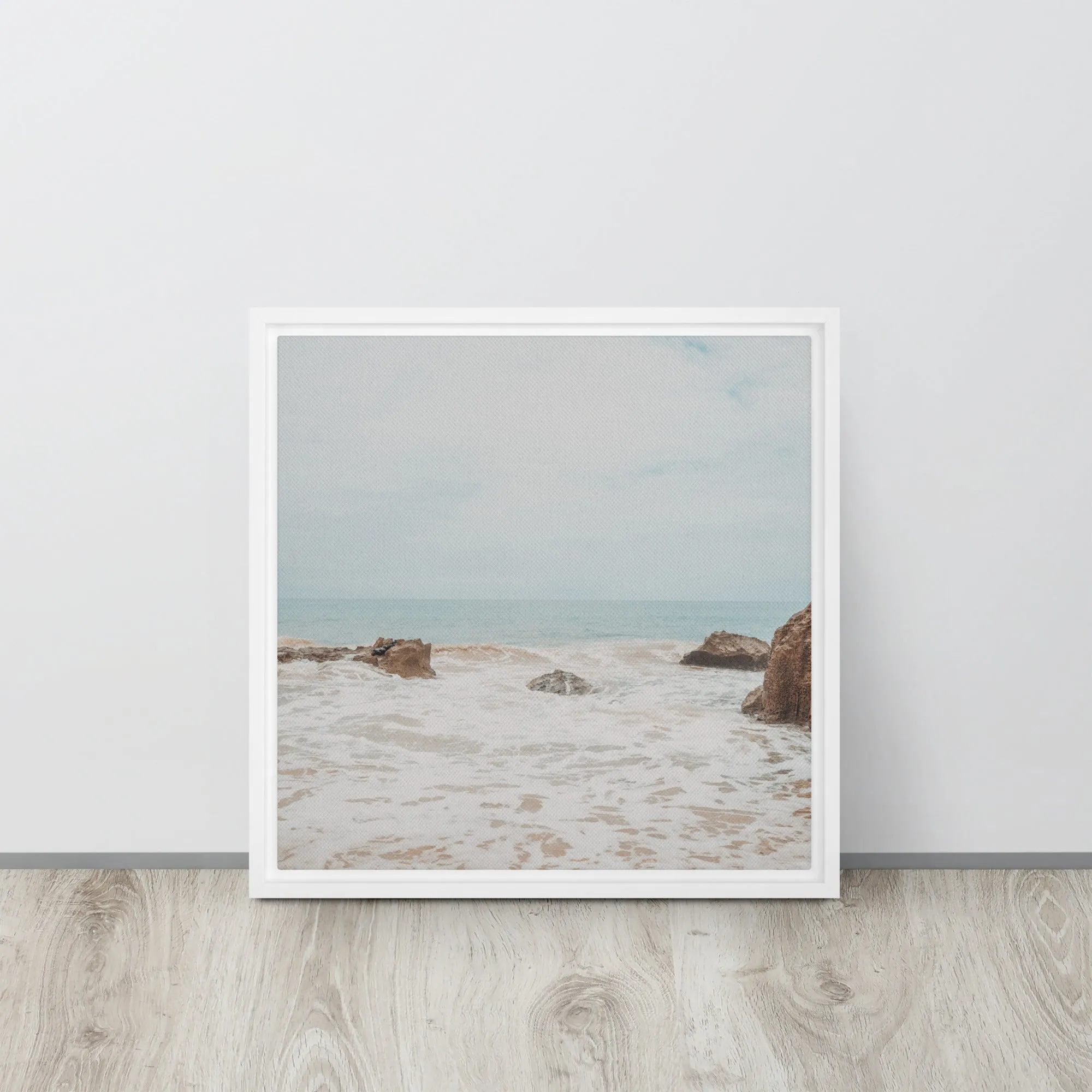 Rocky Beach Framed Canvas Print