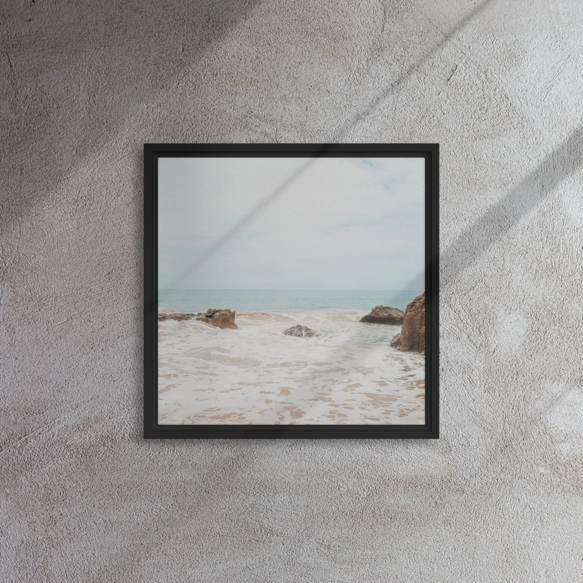 Rocky Beach Framed Canvas Print