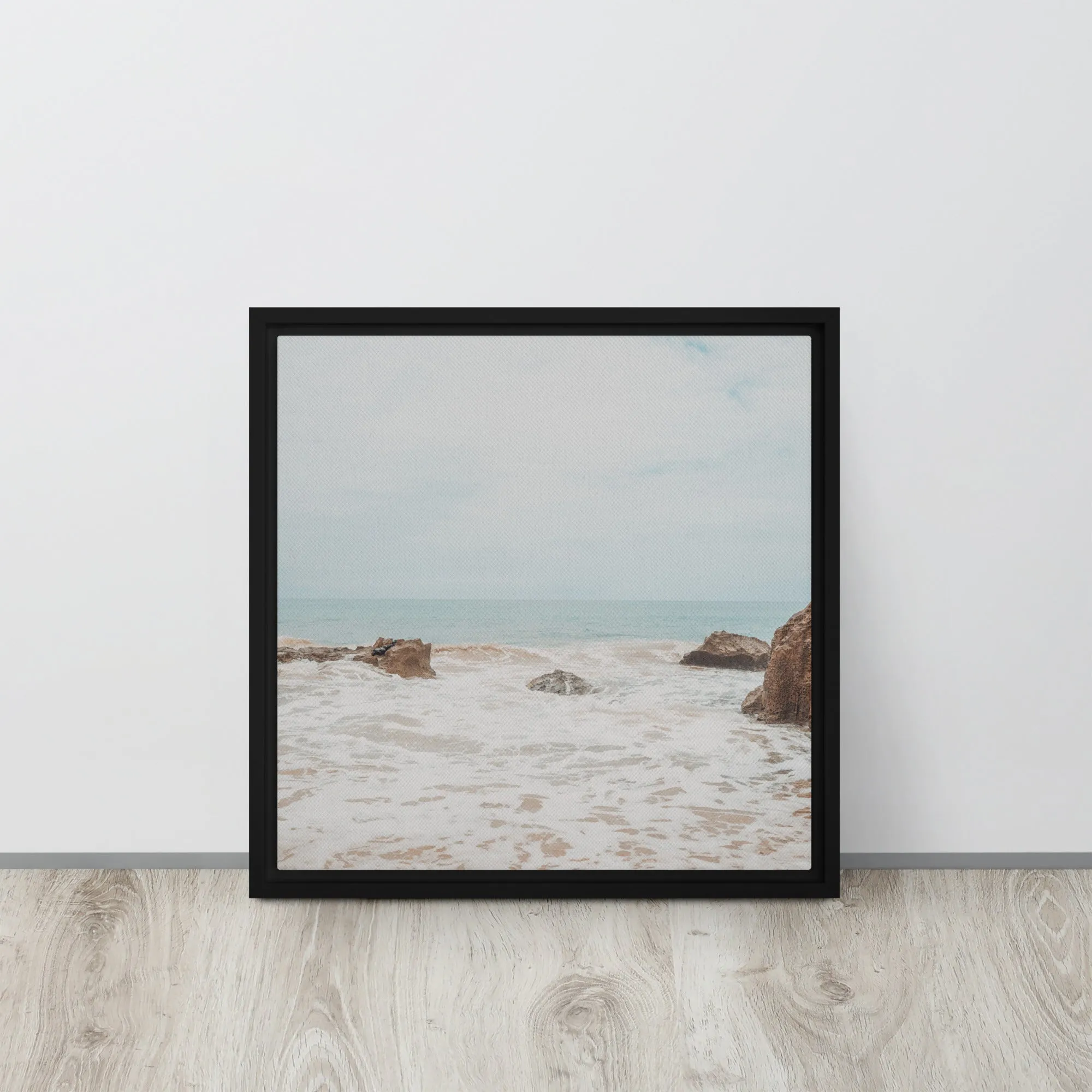 Rocky Beach Framed Canvas Print