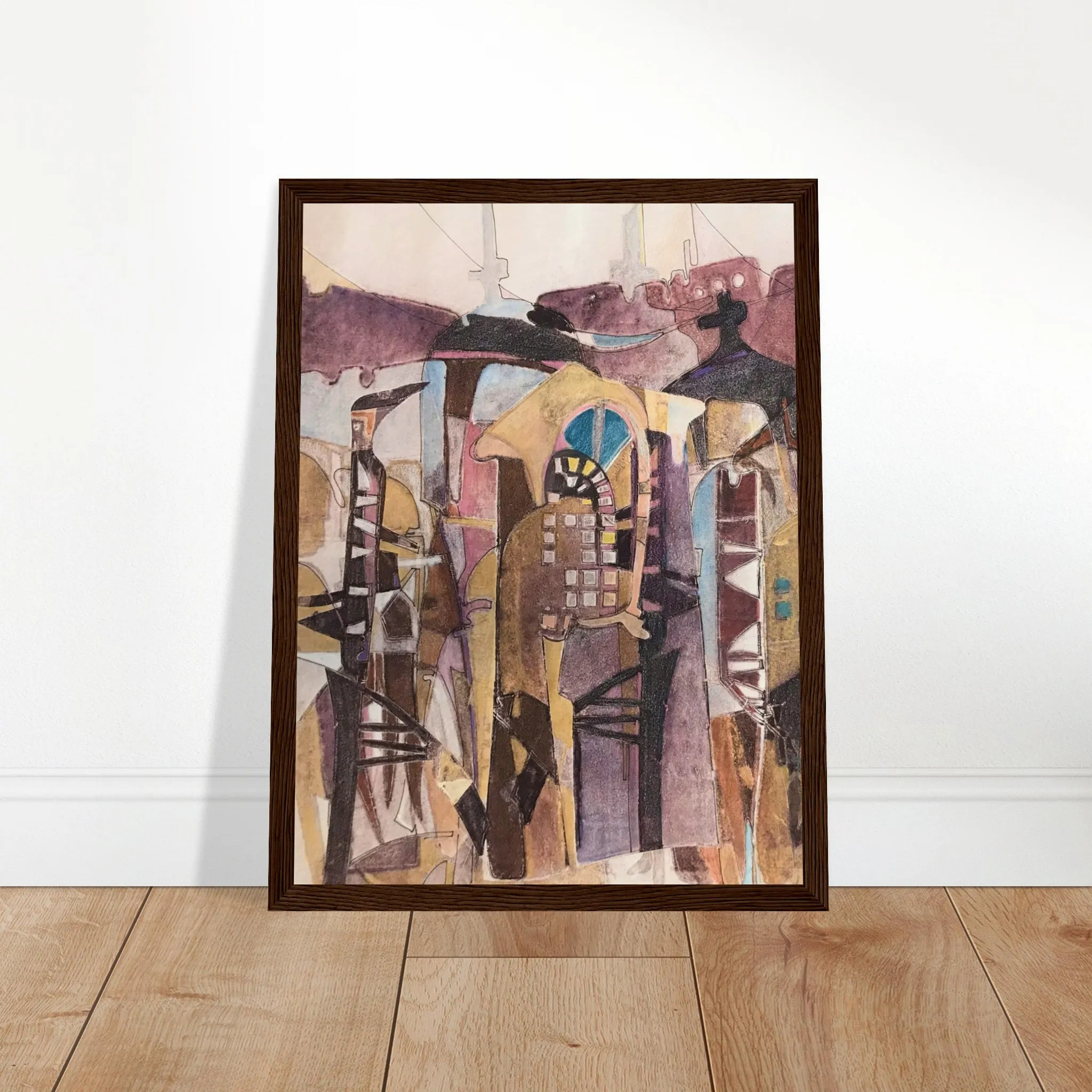'San Francisco De Asis #1' Abstract I 12x16 inch Wooden Framed Art Print  I Original Artwork by American Artist Barbara Cleary