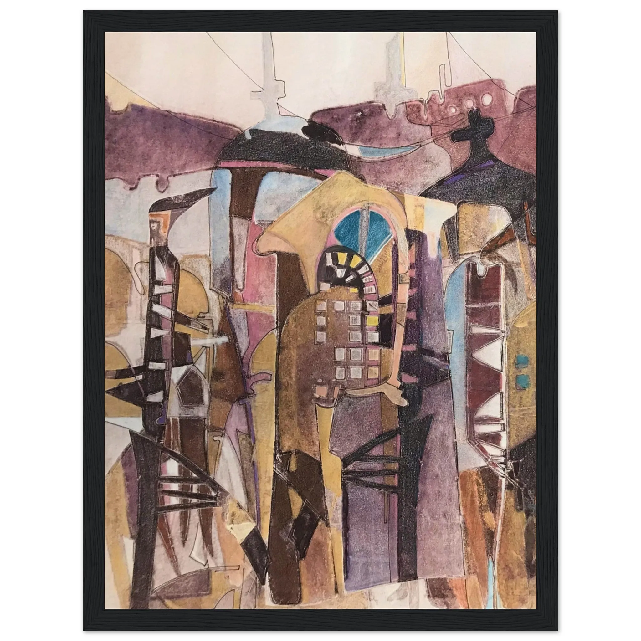 'San Francisco De Asis #1' Abstract I 12x16 inch Wooden Framed Art Print  I Original Artwork by American Artist Barbara Cleary