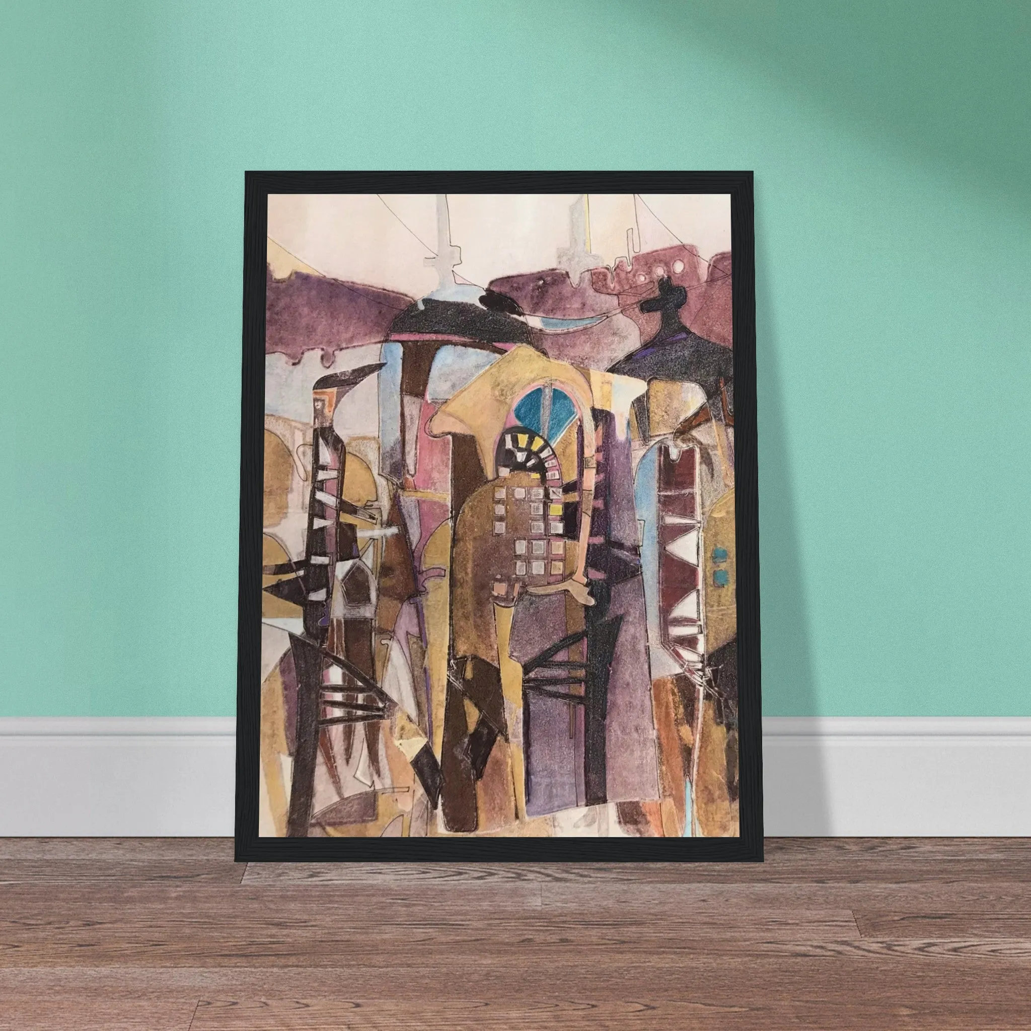 'San Francisco De Asis #1' Abstract I 12x16 inch Wooden Framed Art Print  I Original Artwork by American Artist Barbara Cleary